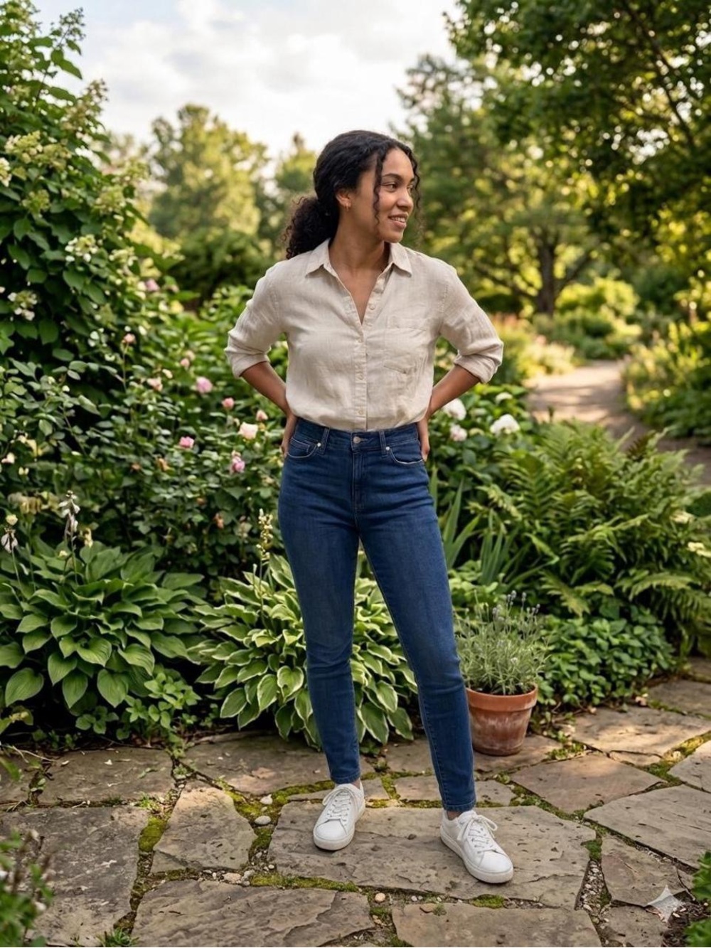 Good American High-Rise Dark Blue Skinny Jeans